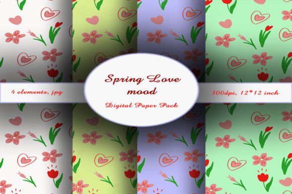 About Spring Love Mood Digital Paper