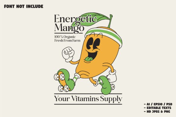 Evaluating the Mango Wearing Roller Skates Retro Mascot for Brand Identity