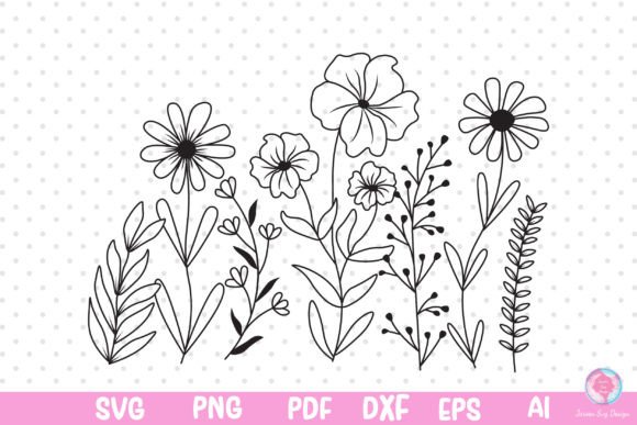 Flower Svg and Wildflower Svg Designs