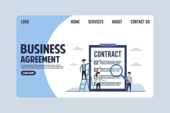 Landing Page Business Agreement Design: A Flexible Vector Solution for Modern Creators