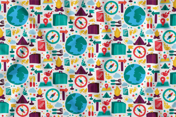 Travel Camping Pattern: A Vibrant Vector Design