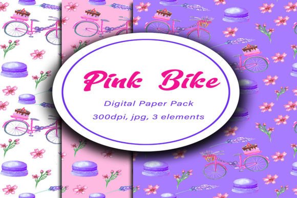 Watercolor Pink Bike Pattern: A Practical Asset for Creative Projects